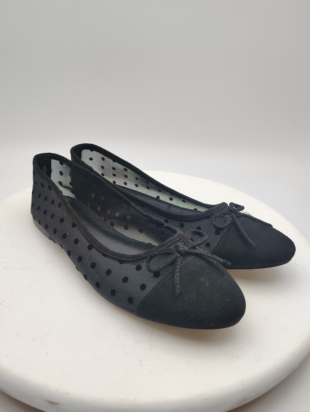 J.Crew Black Swiss Dot Mesh Women's Ballet Flats In Black Size 6.5